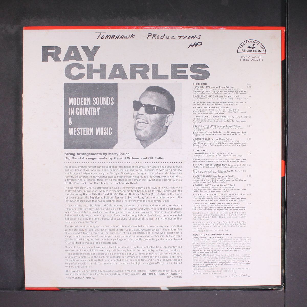 modern sounds in country and western music by RAY CHARLES