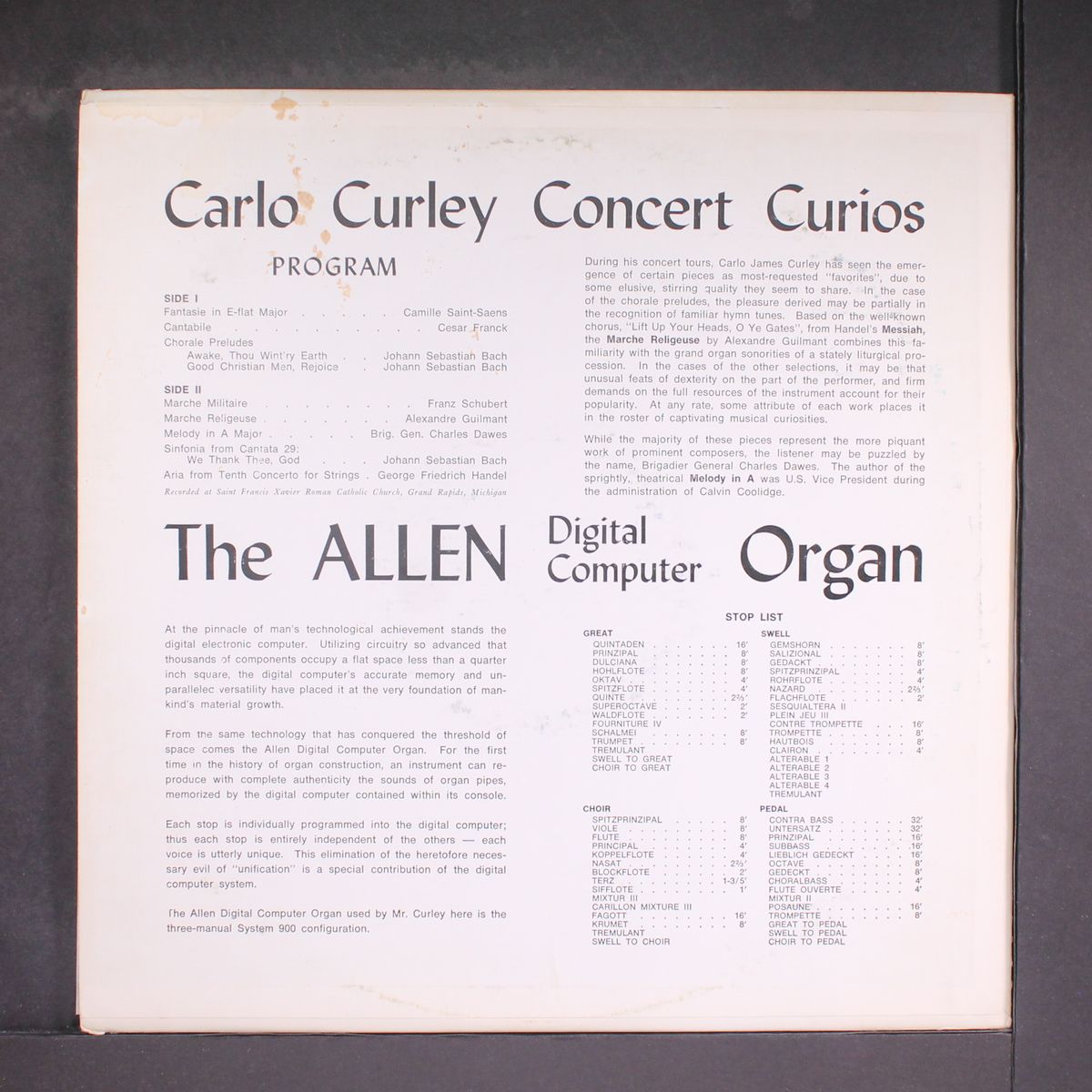 concert curios by CARLO CURLEY