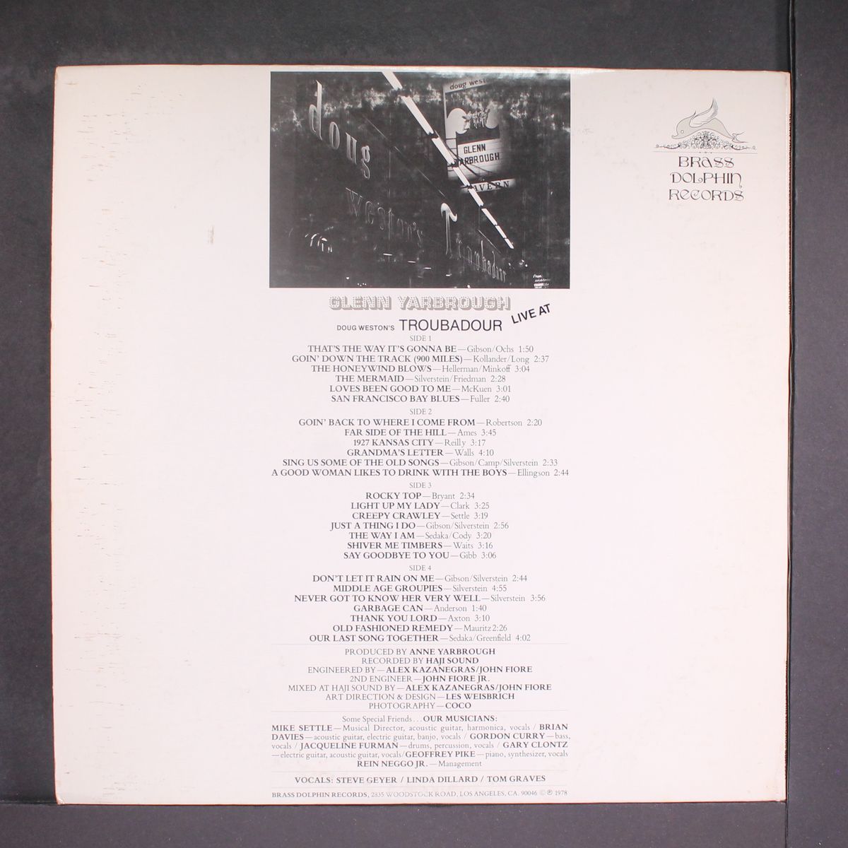 live at doug weston's troubadour by GLENN YARBROUGH