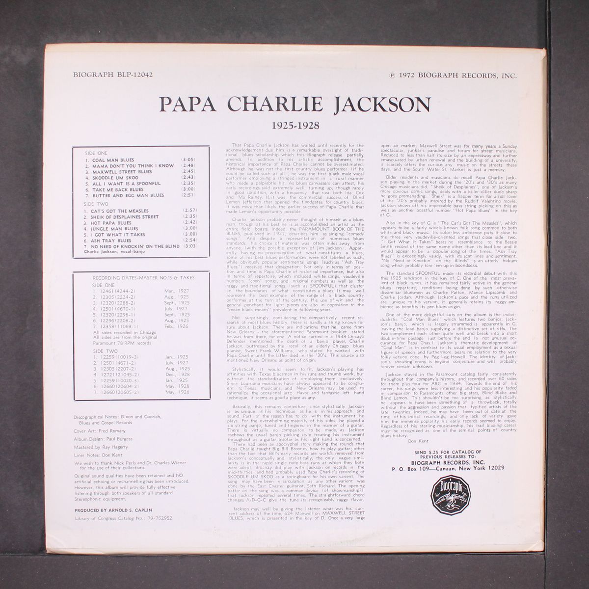 1925-1928 by PAPA CHARLIE JACKSON