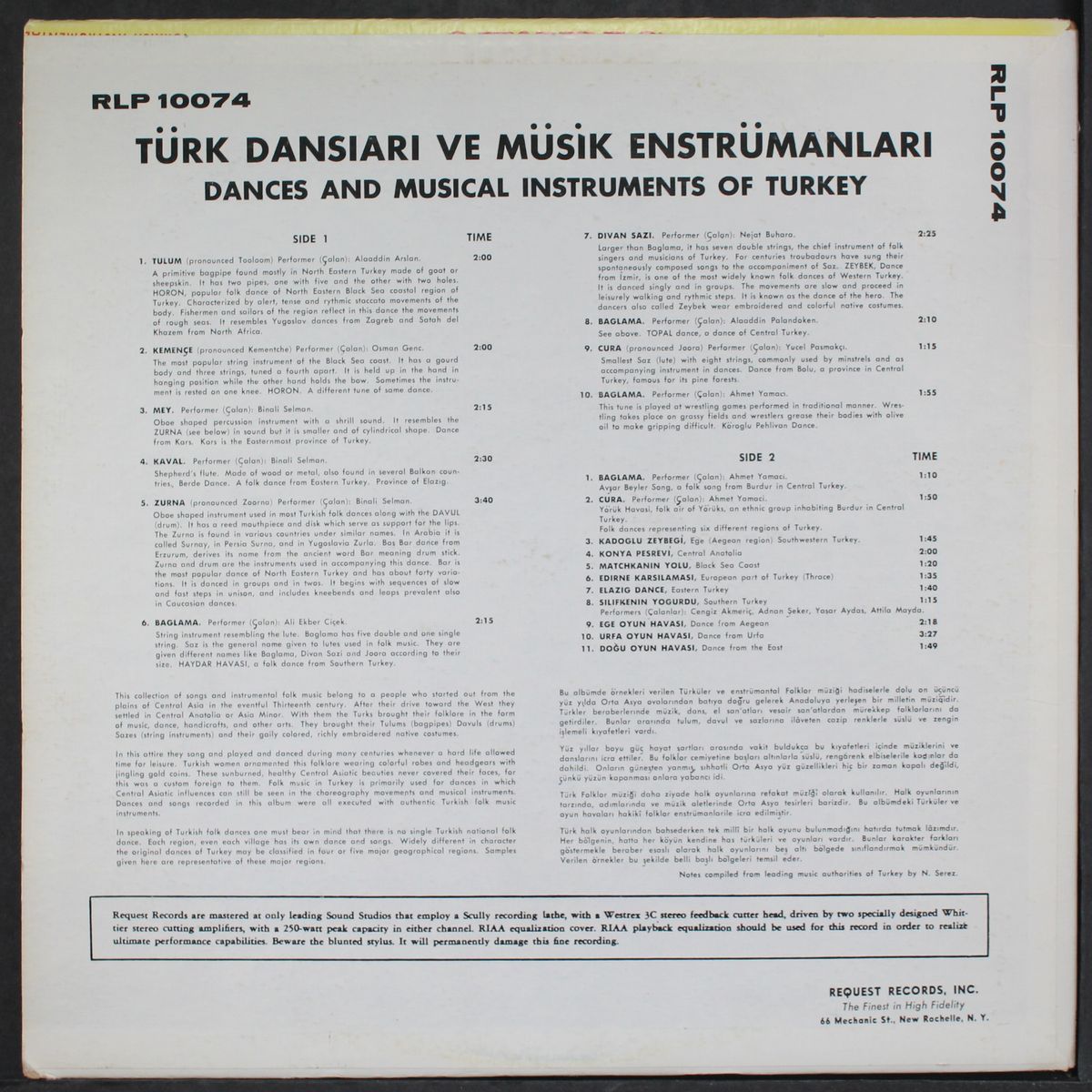 turk dansiari musik enstrumanlari - dances and musical instruments of by VARIOUS