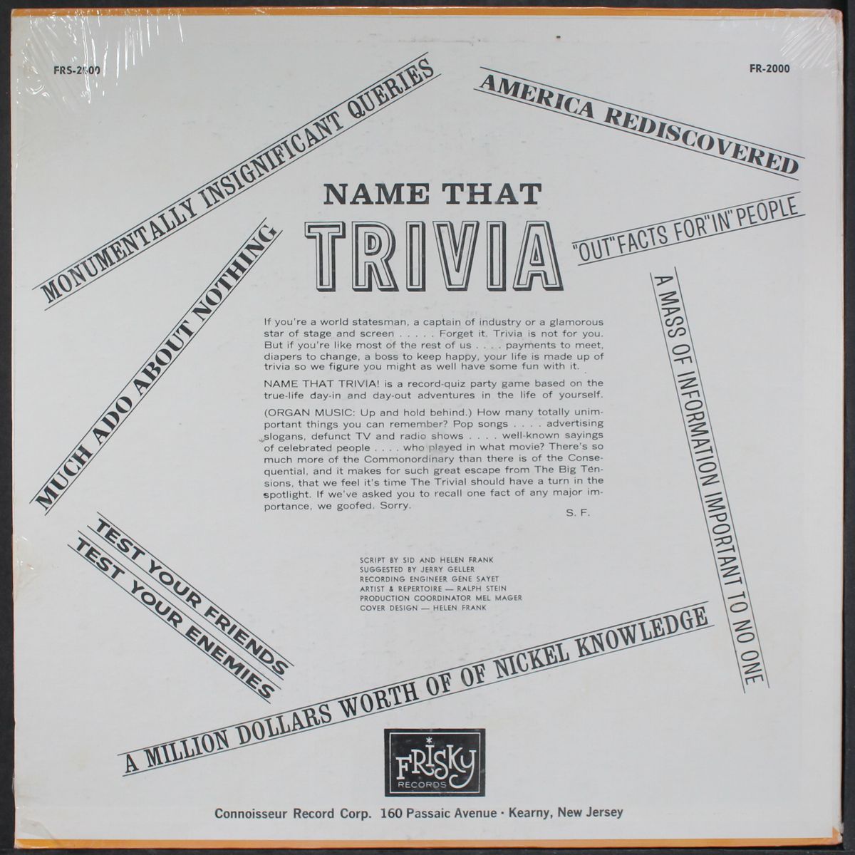 name that trivia by RALPH STEIN