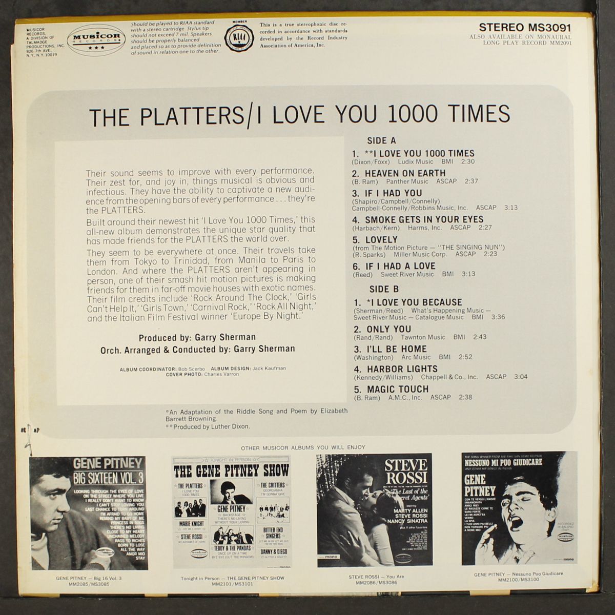 i love you 1,000 times by PLATTERS