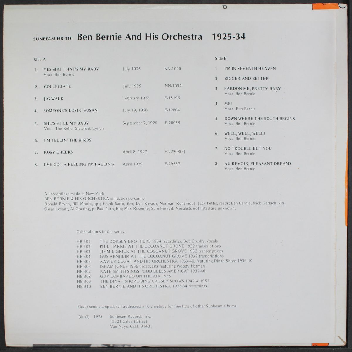 1925-1934 by BEN BERNIE & HIS ORCHESTRA