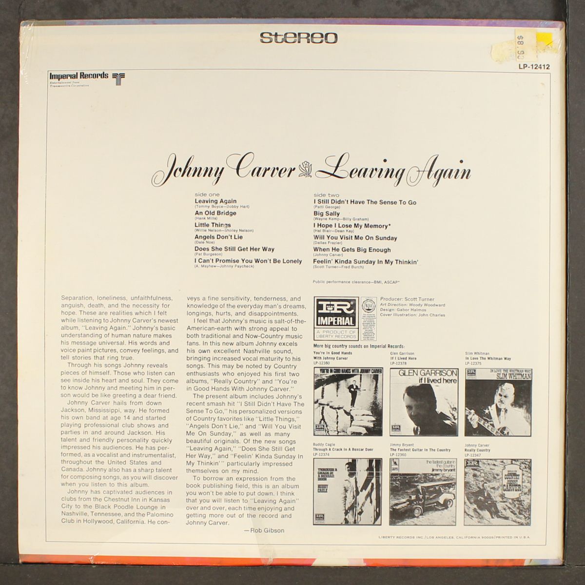 leaving again by JOHNNY CARVER