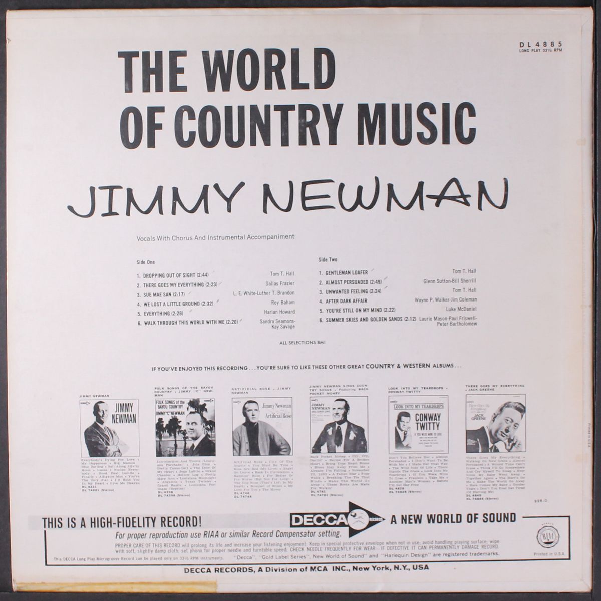 the world of country music by JIMMY NEWMAN
