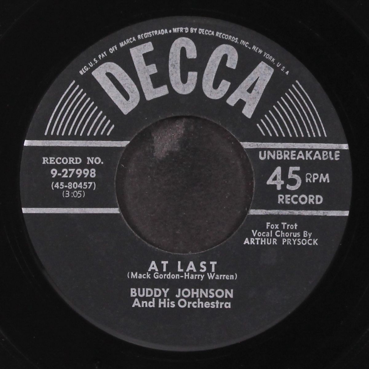 root man blues / at last by BUDDY JOHNSON