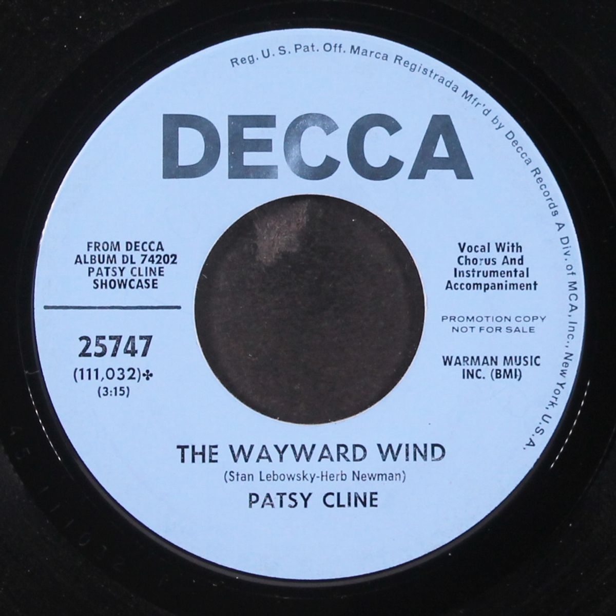the wayward wind / crazy arms by PATSY CLINE