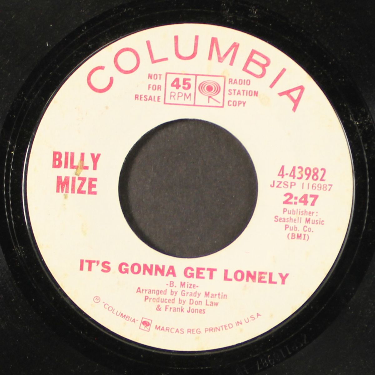 imagine me / it's gonna get lonely by BILLY MIZE