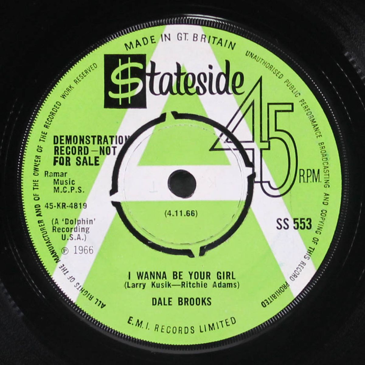 i wanna be your girl / like the other girls do by DALE BROOKS