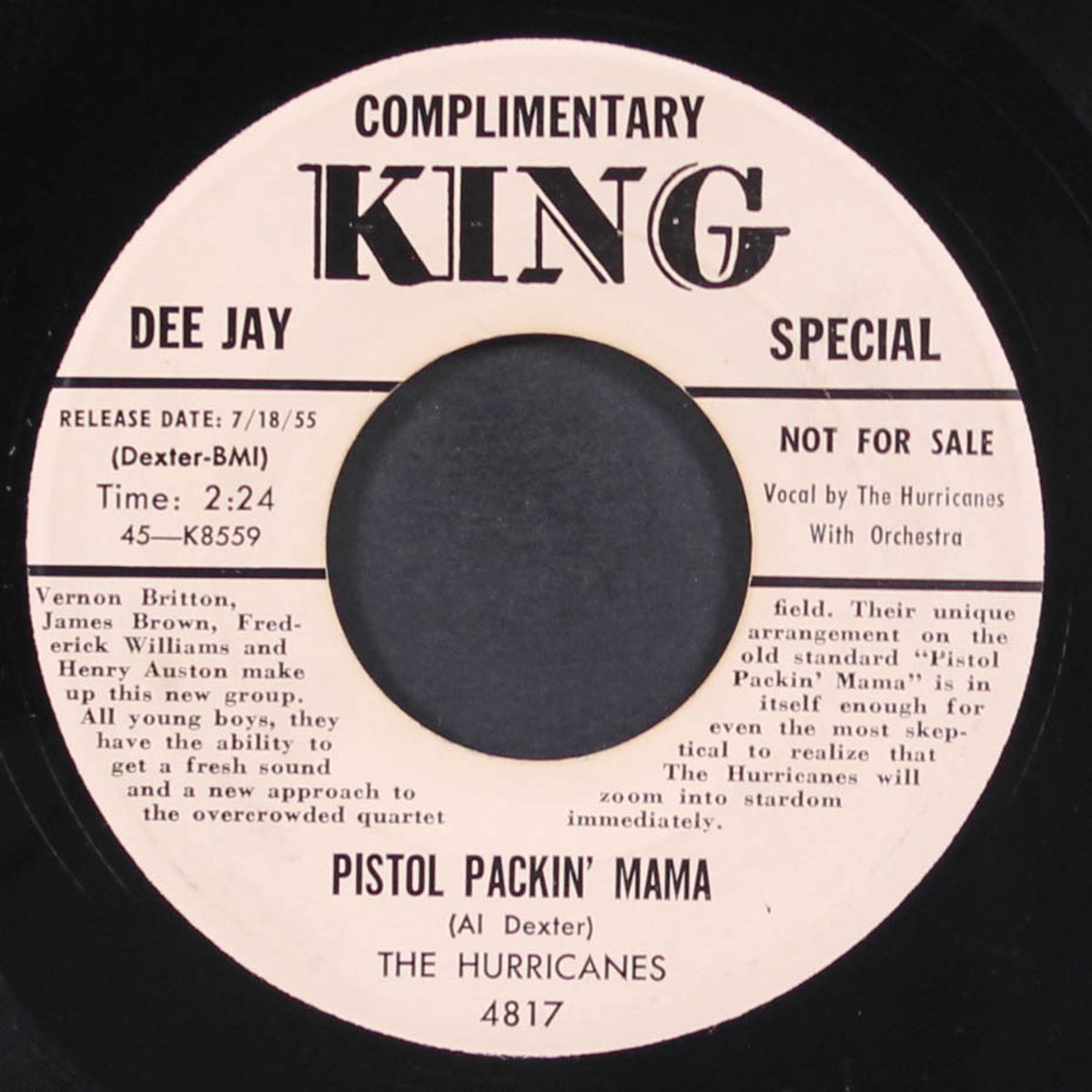 poor little dancing girl / pistol packin' mama by HURRICANES
