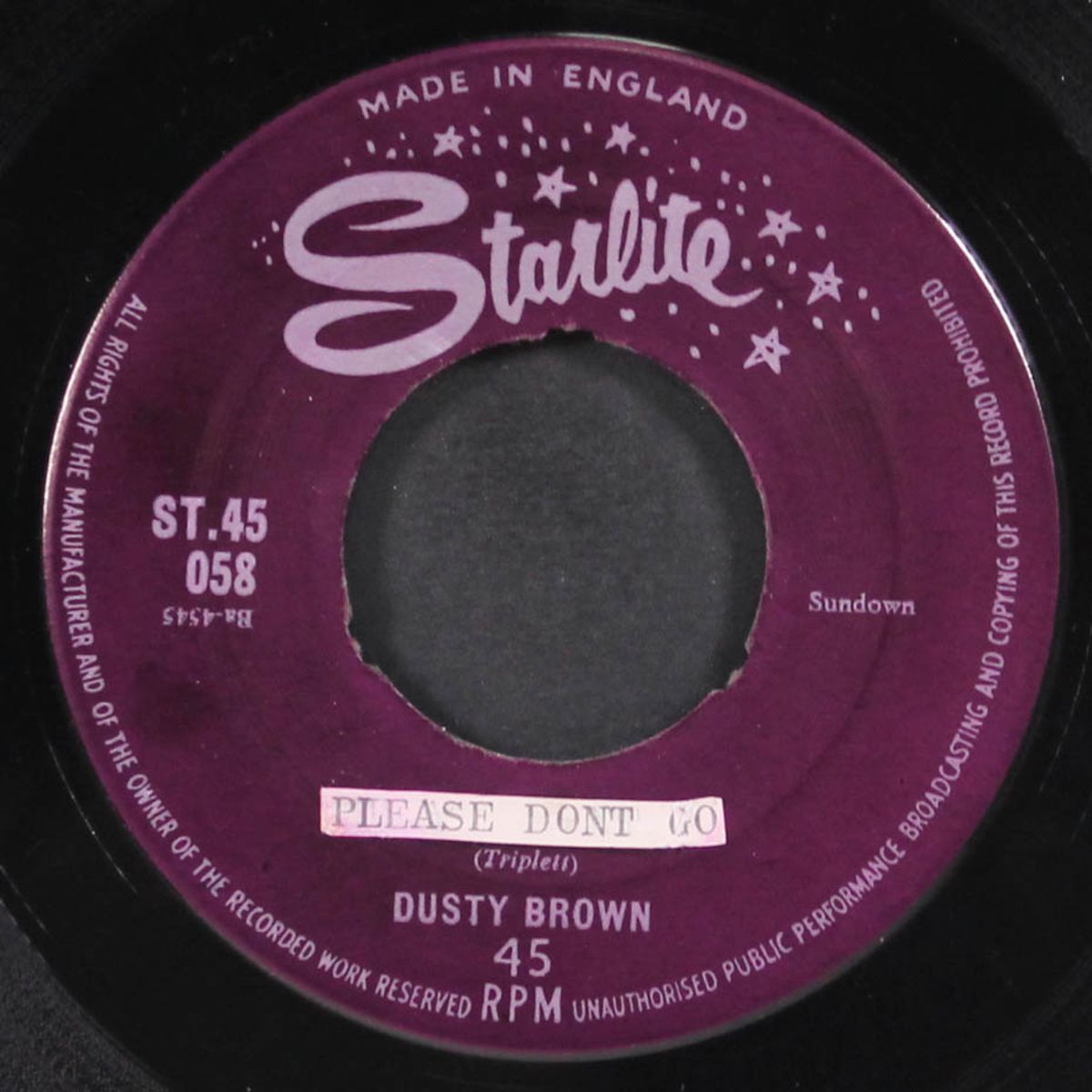 well, you know / please don't go by DUSTY BROWN