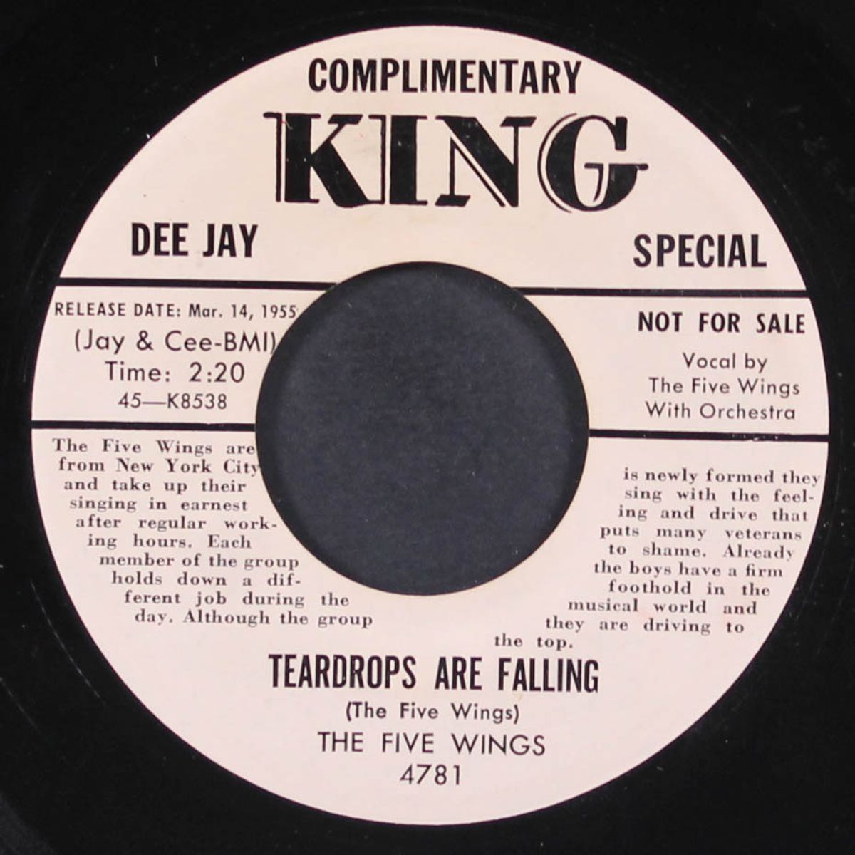 teardrops are falling / rock-a-locka by FIVE WINGS