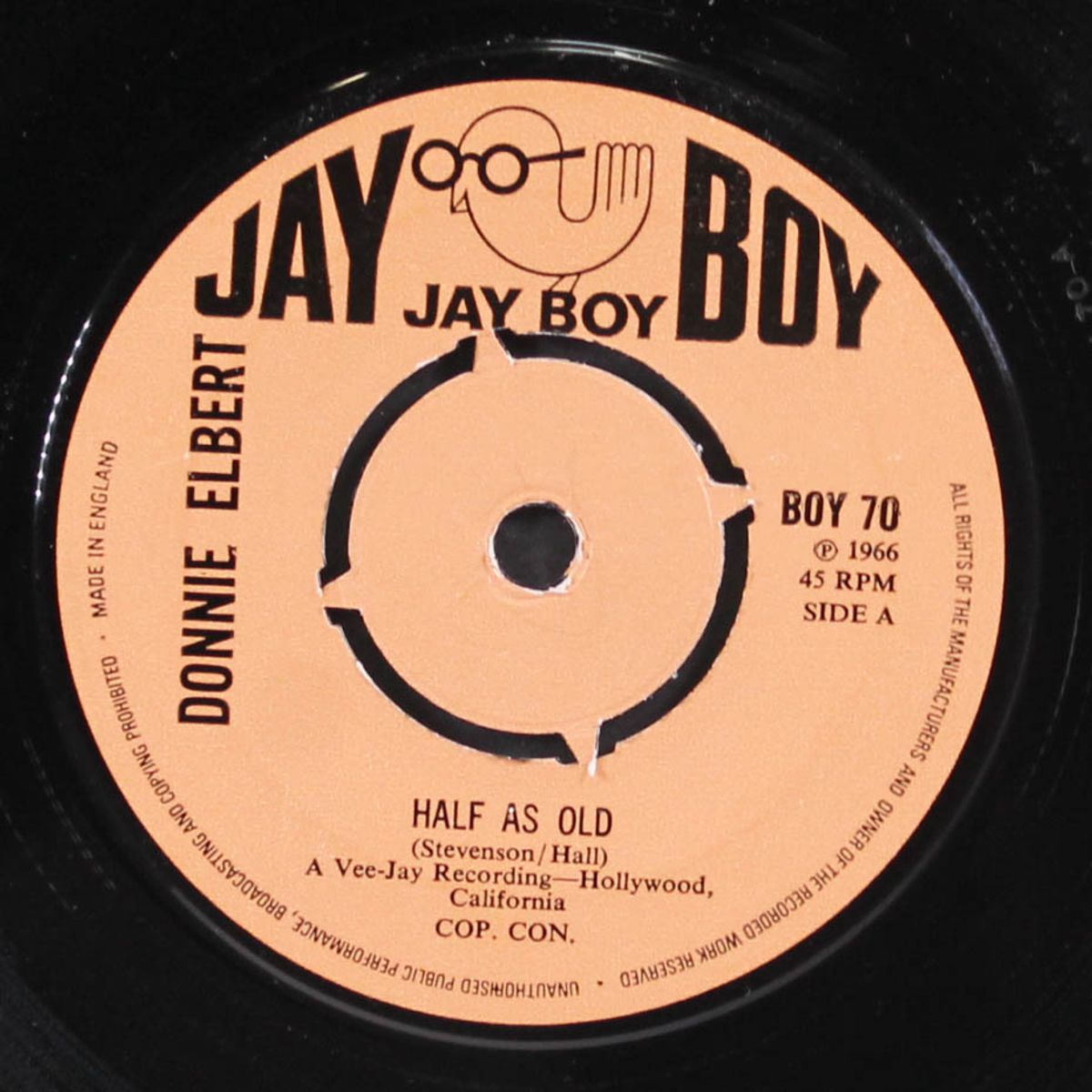 half as old / baby let me love you tonight by DONNIE ELBERT