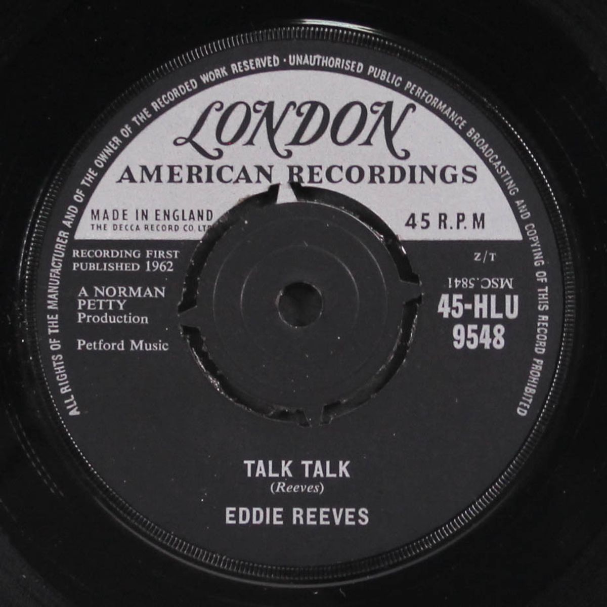 talk talk / cry, baby by EDDIE REEVES