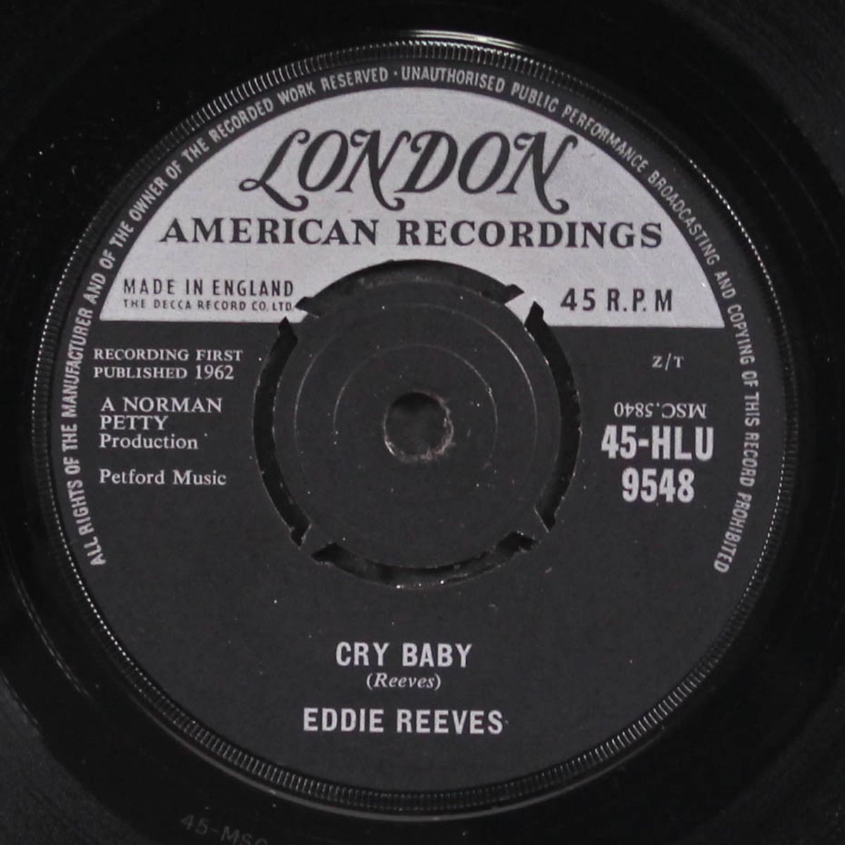 talk talk / cry, baby by EDDIE REEVES