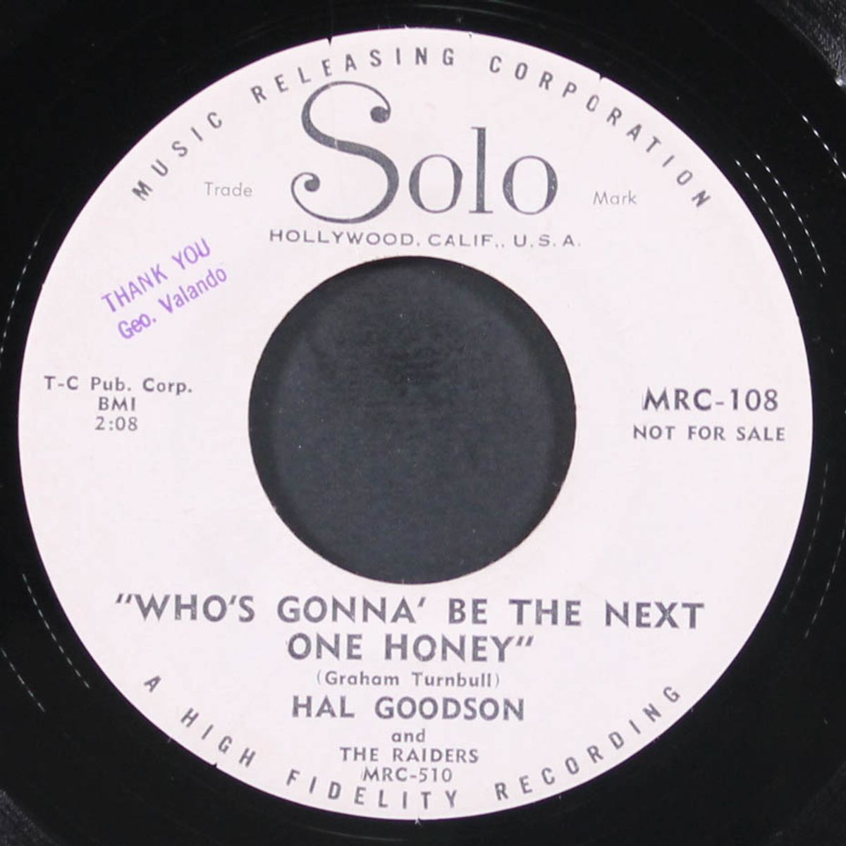 who's gonna be the next one honey / later baby by HAL GOODSON