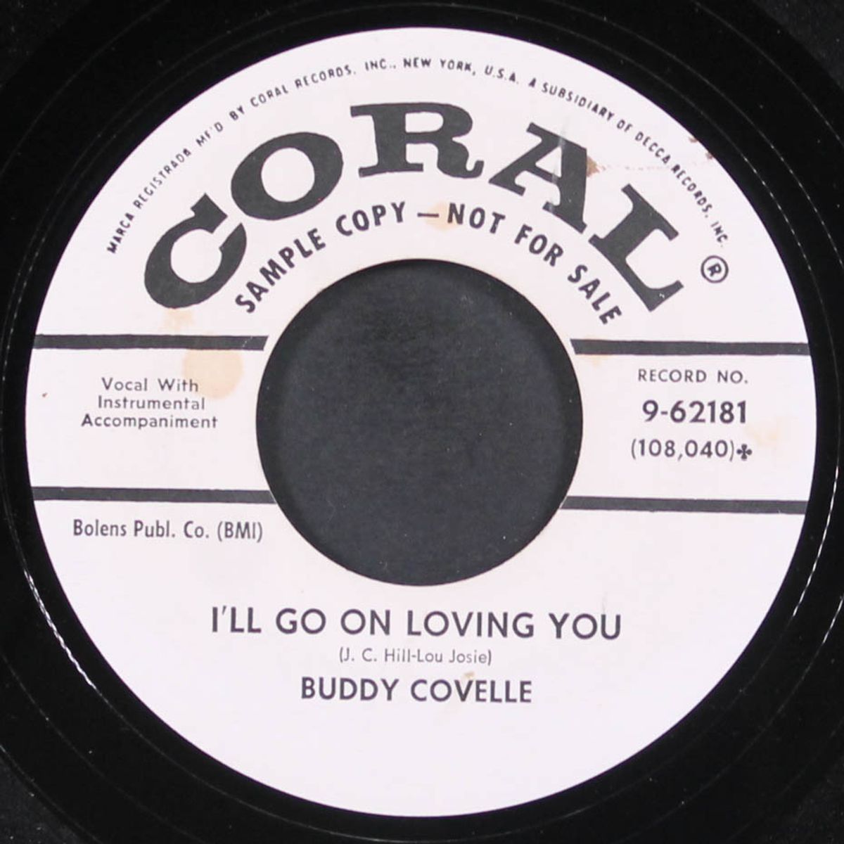 lorraine / i'll go on loving you by BUDDY COVELLE