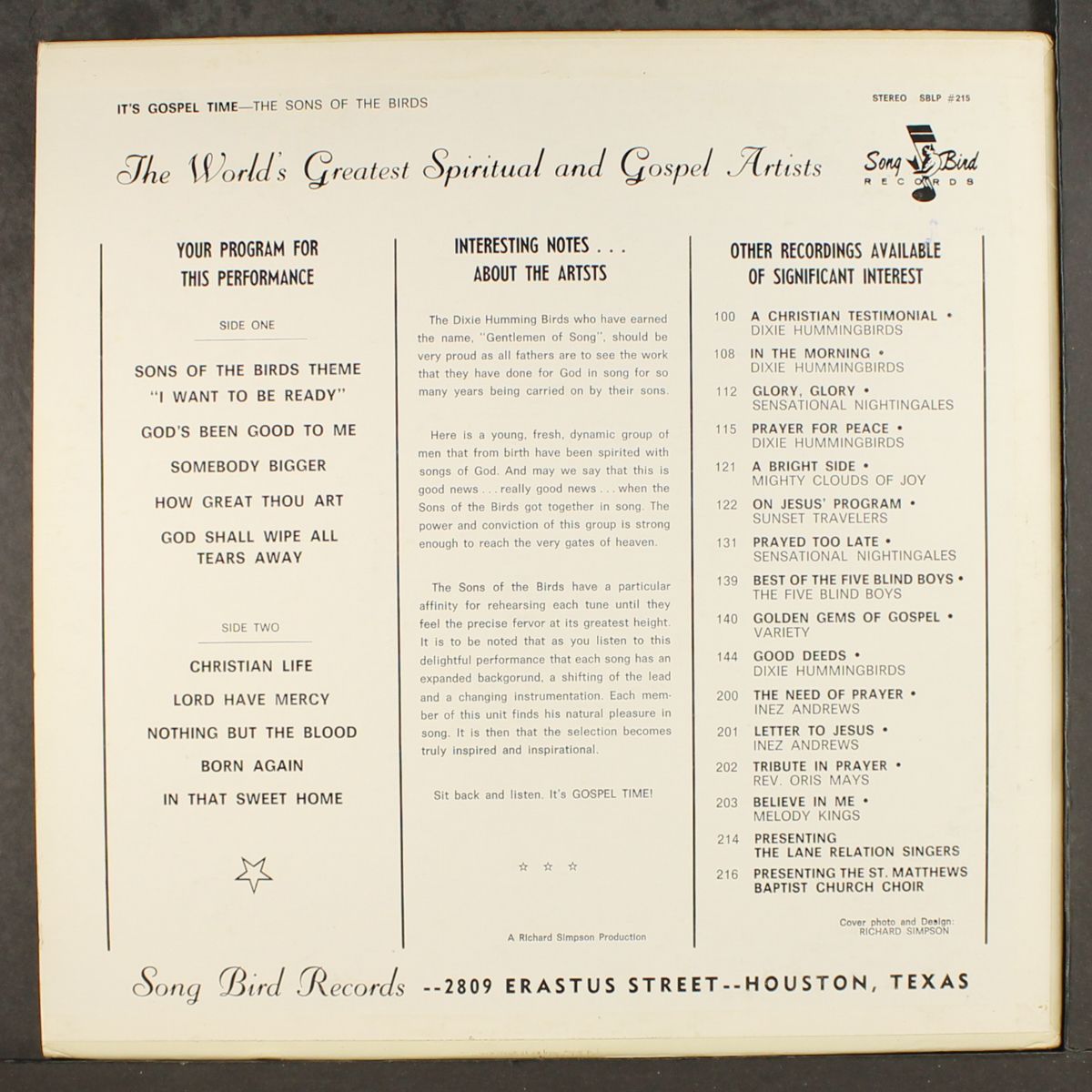 it's gospel time by SONS OF THE BIRDS