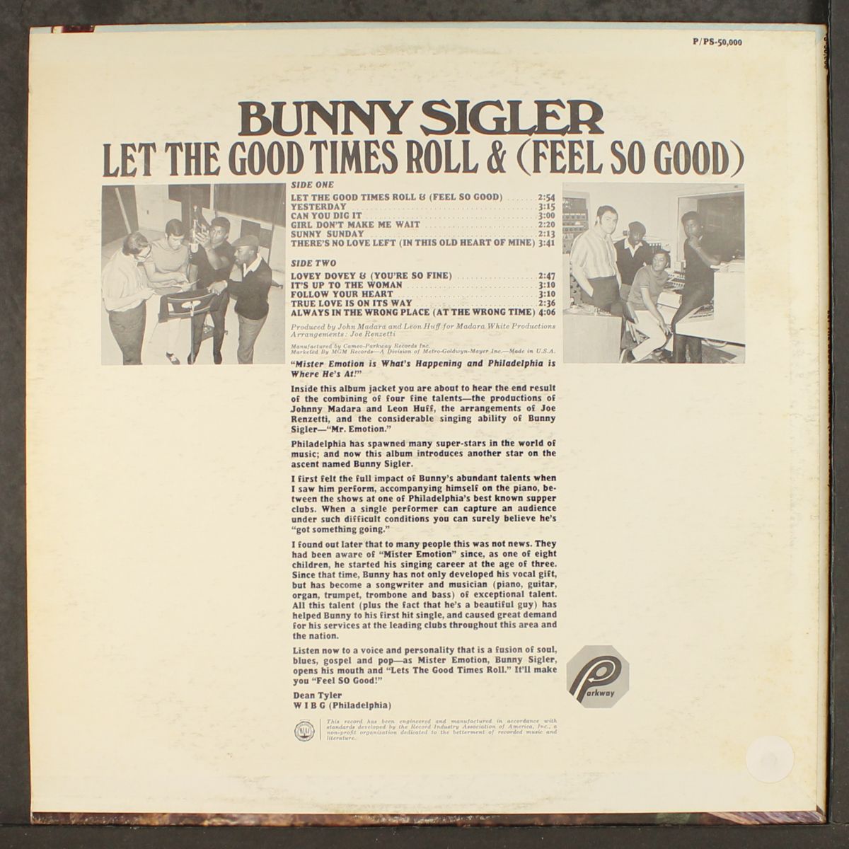 let the good times roll by BUNNY SIGLER