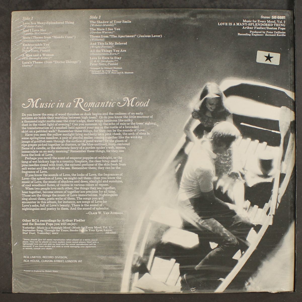 love is a many splendored thing - music in a romantic mood by ARTHUR FIEDLER & BOSTON POPS