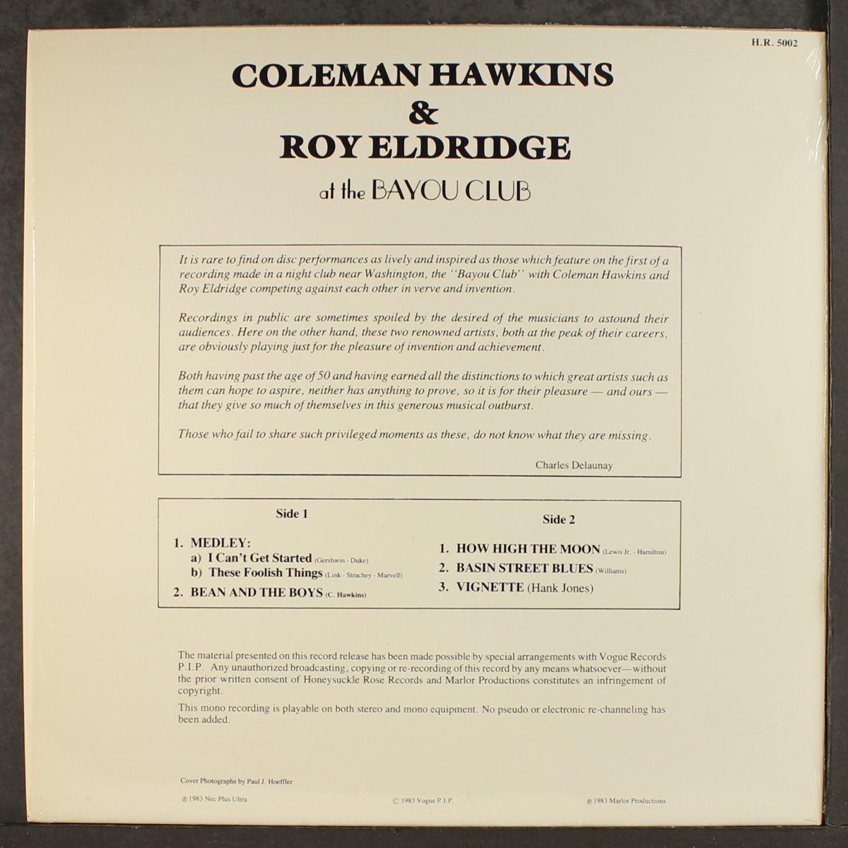 at the bayou club by COLEMAN HAWKINS & ROY ELDRIDGE