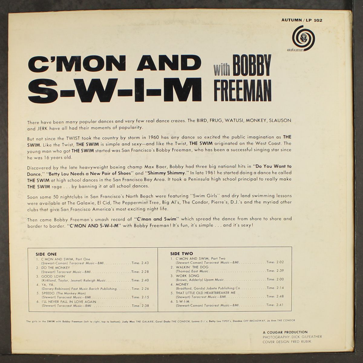 cmon and swim by BOBBY FREEMAN