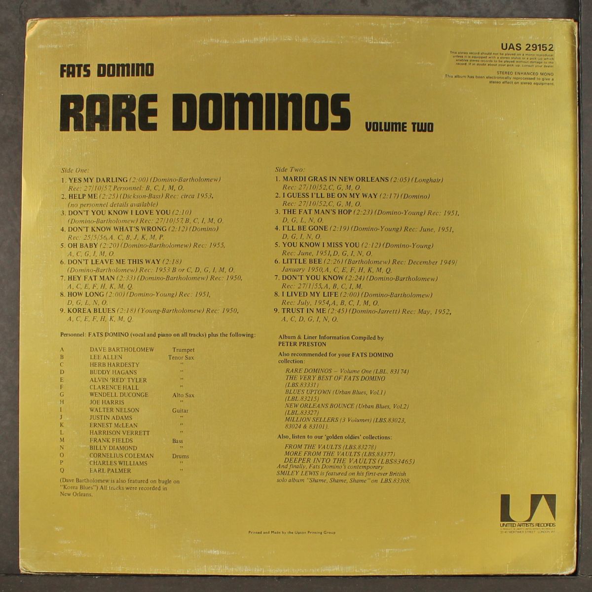 rare dominos, vol. 2 by FATS DOMINO