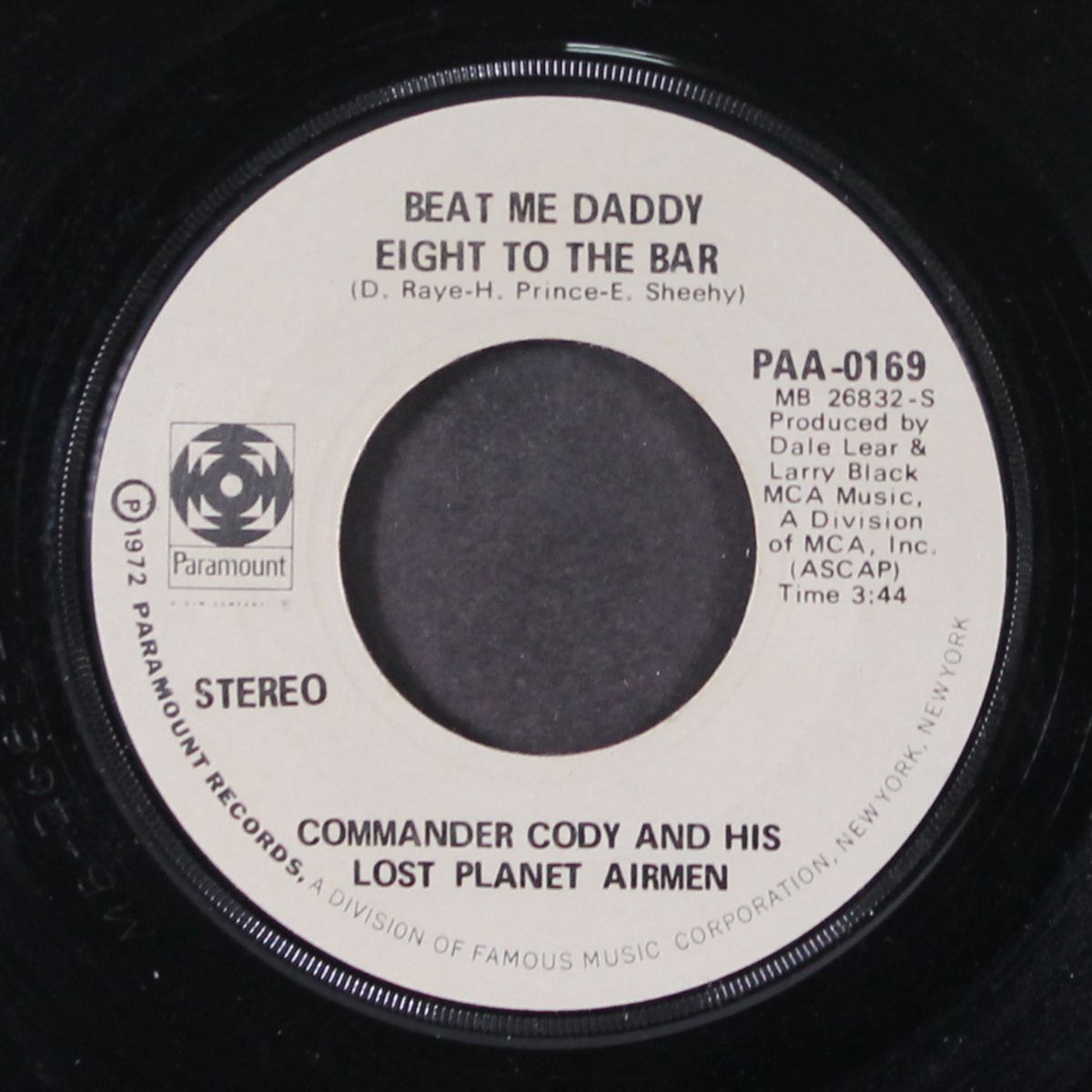beat me daddy eight to the bar / daddy's gonna treat you right by COMMANDER CODY & HIS LOST PLANET AIRMEN