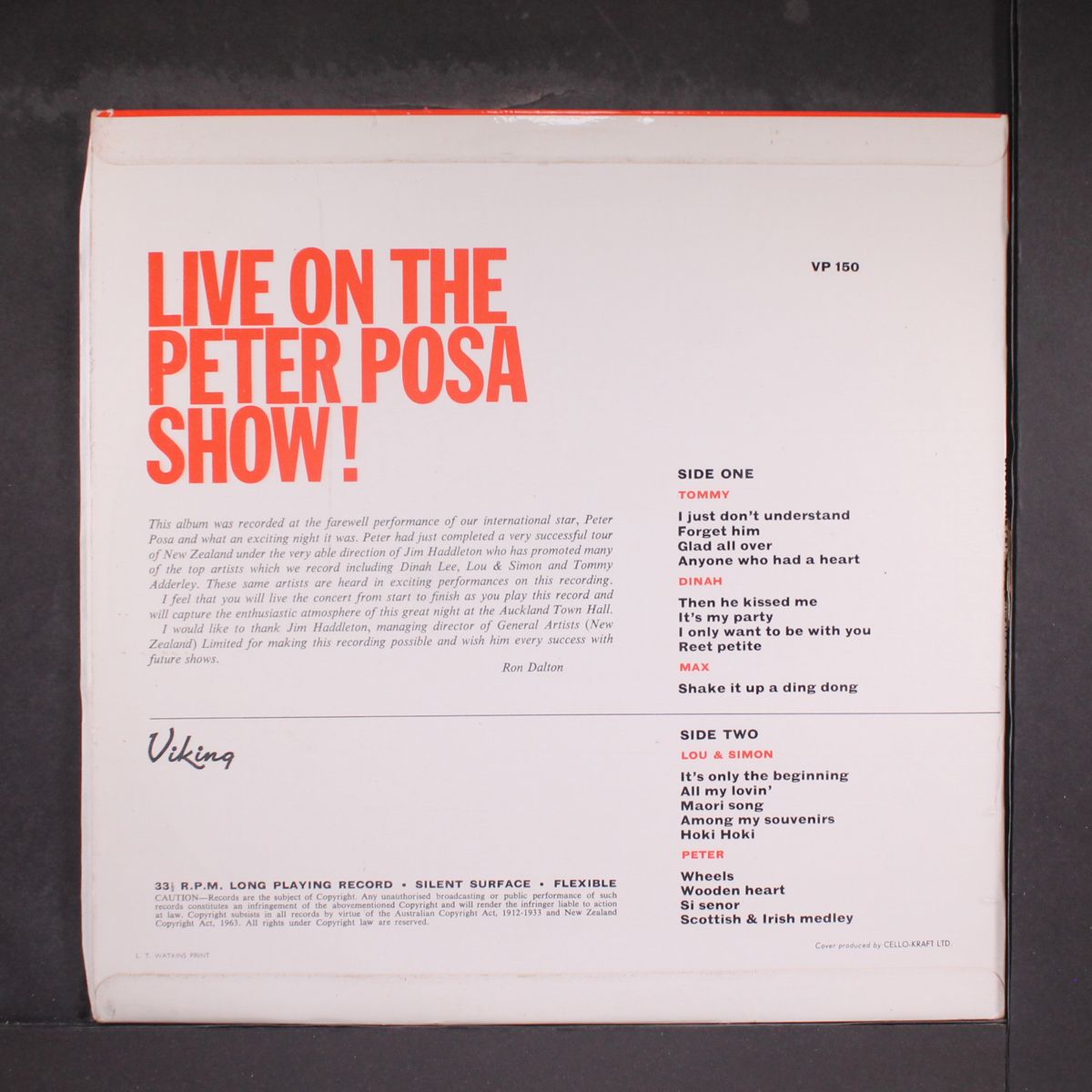 live on the show by PETER POSA, ETC