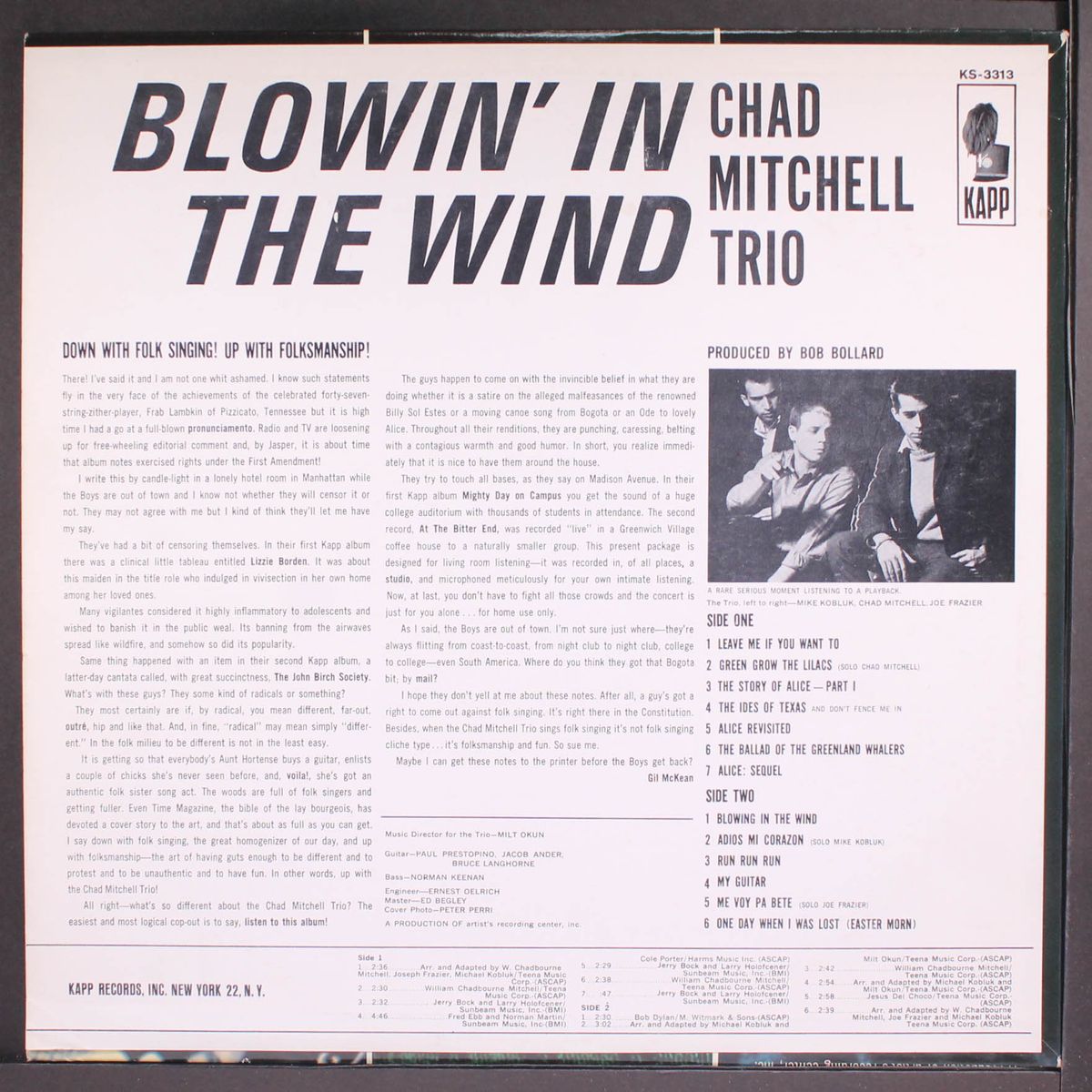 blowin' in the wind by CHAD MITCHELL TRIO