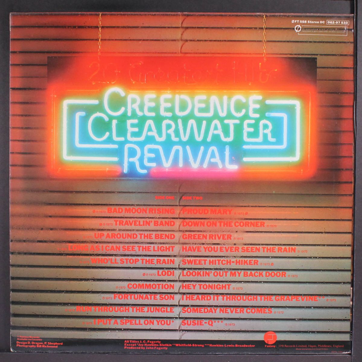 20 greatest hits by CREEDENCE CLEARWATER REVIVAL