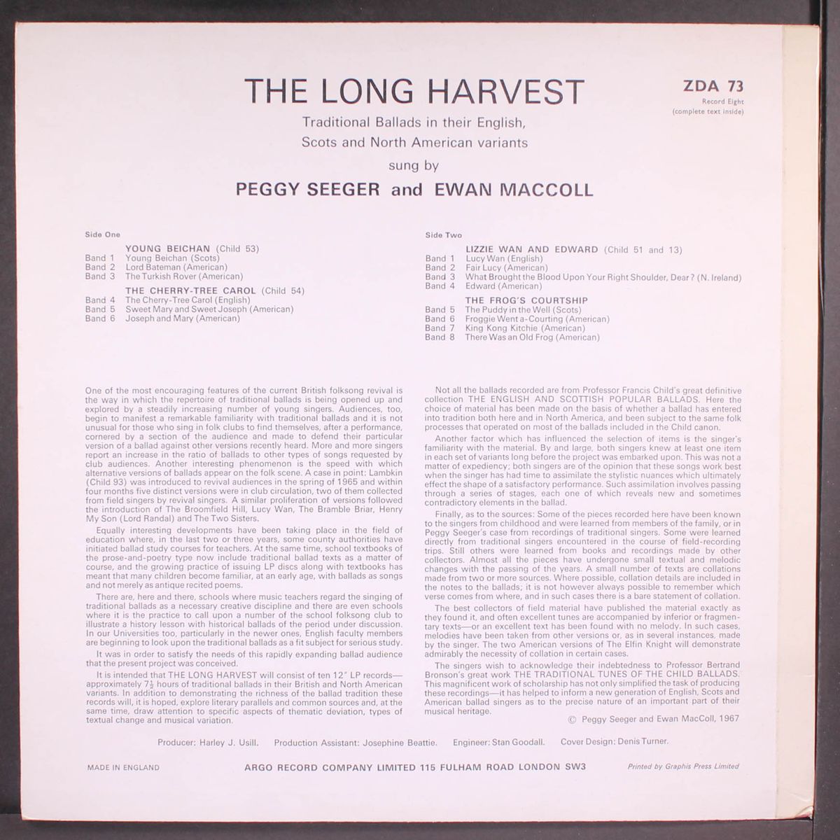 the long harvest, record 8 by EWAN MACCOLL & PEGGY SEEGER