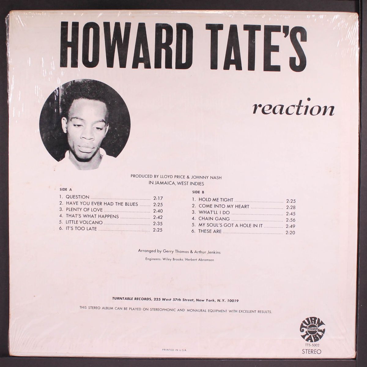 reaction by HOWARD TATE