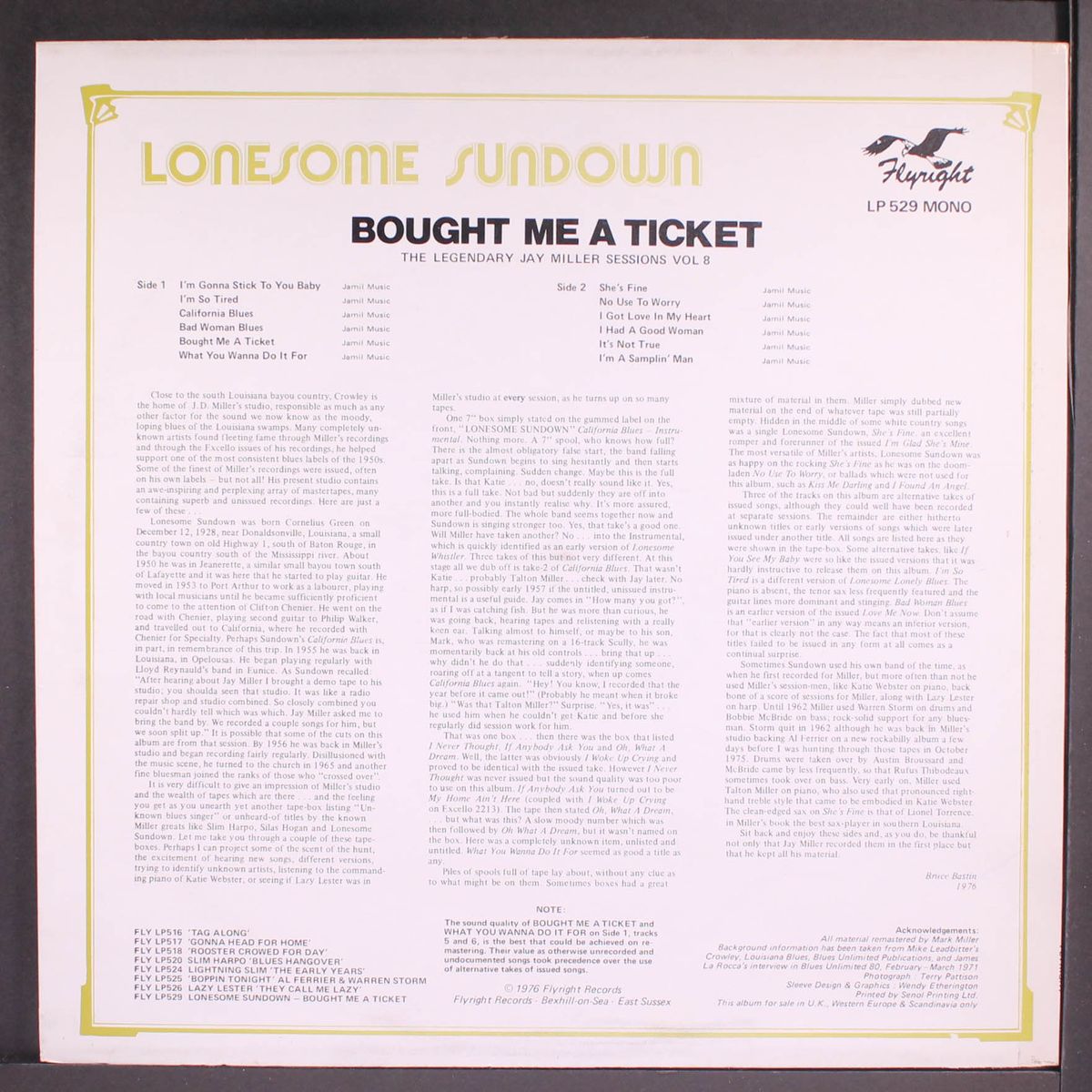 bought me a ticket by LONESOME SUNDOWN