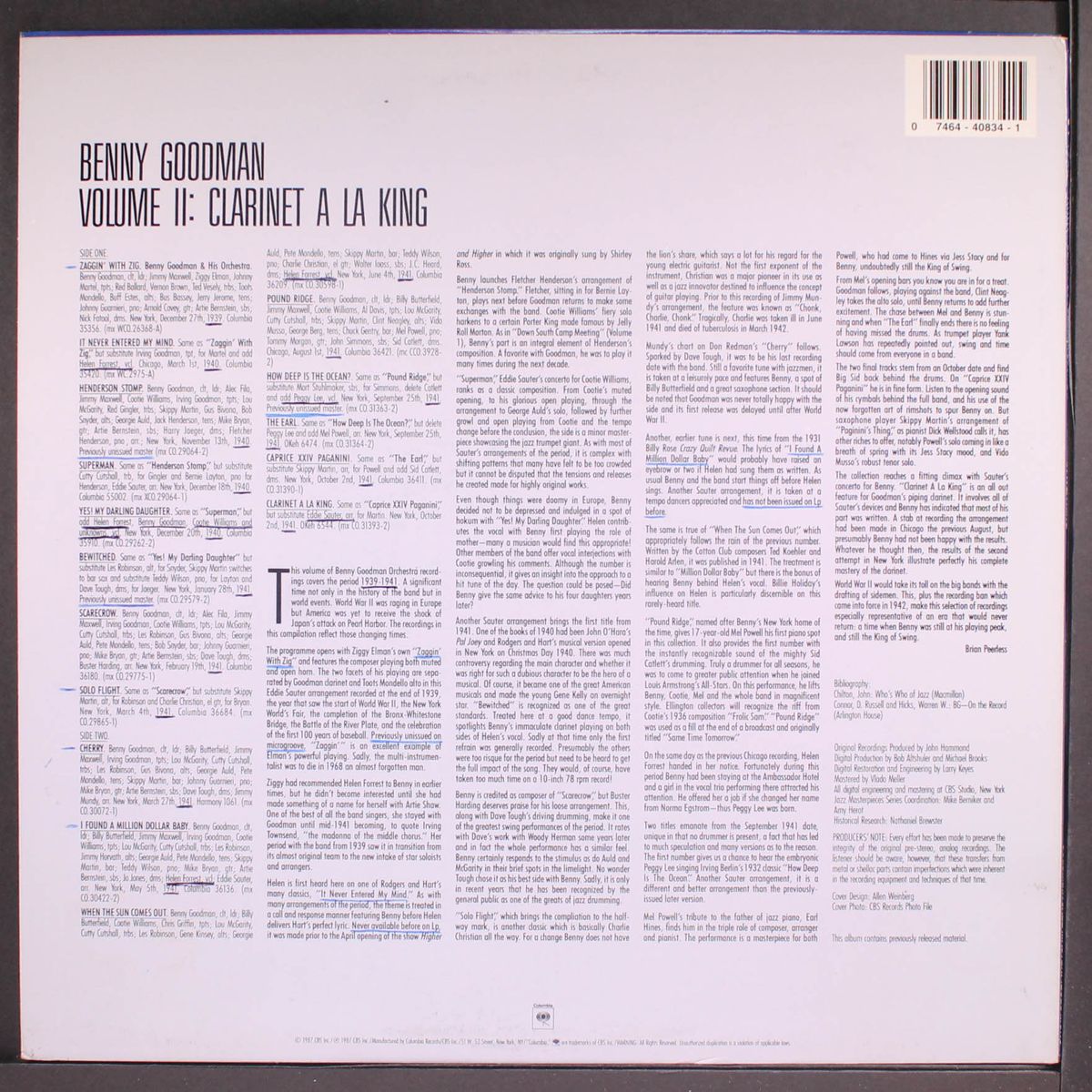 clarinet a la king, volume 2 by BENNY GOODMAN