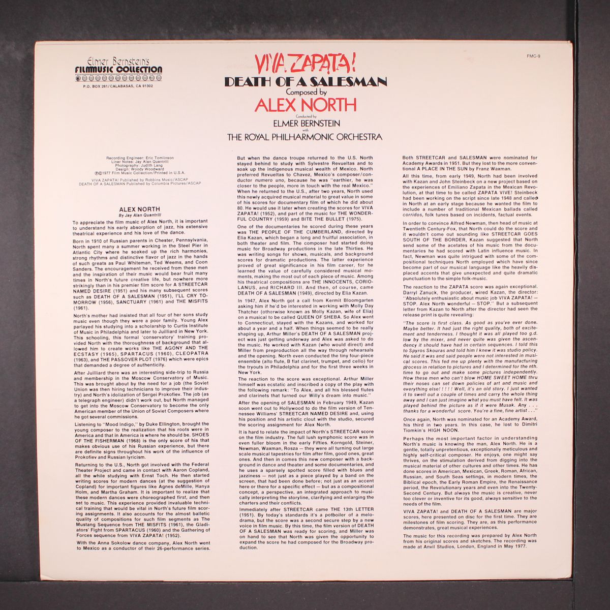 north: viva zapata / death of a salesman by ELMER BERNSTEIN