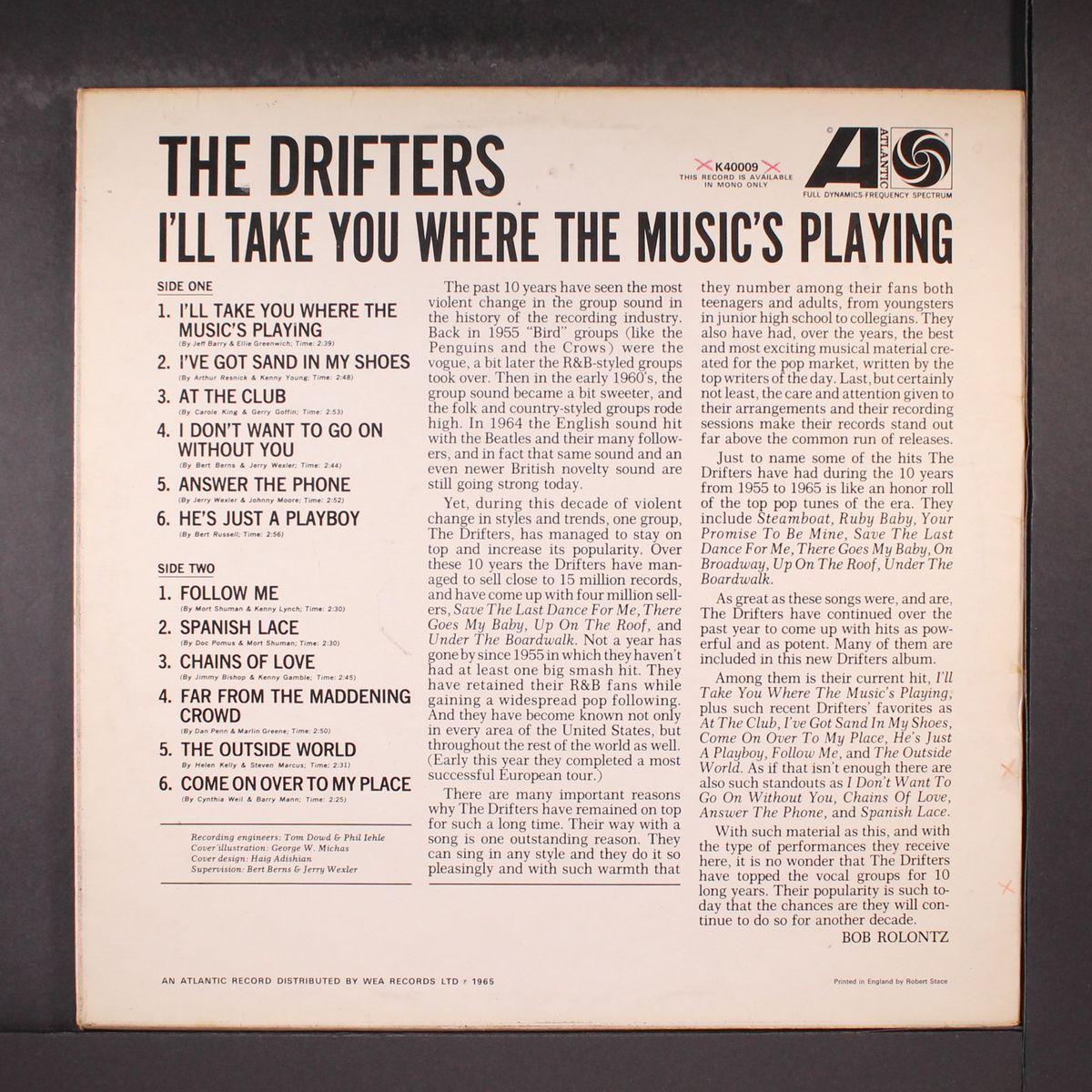 i'll take you where the music's playing by DRIFTERS