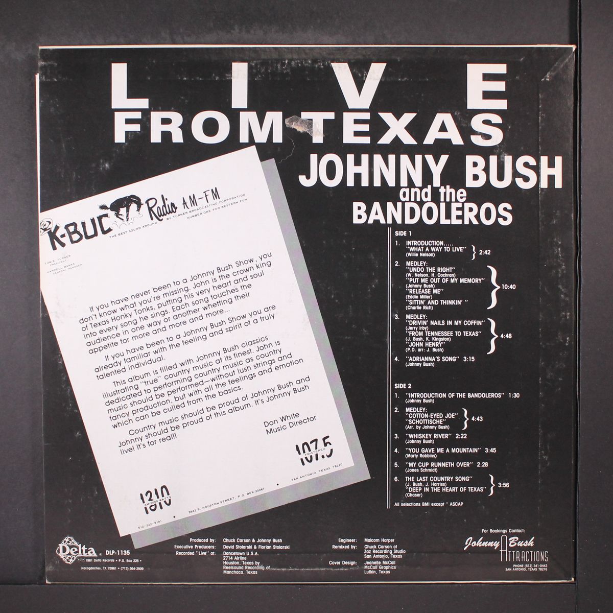 live from texas by JOHNNY BUSH & BANDOLEROS