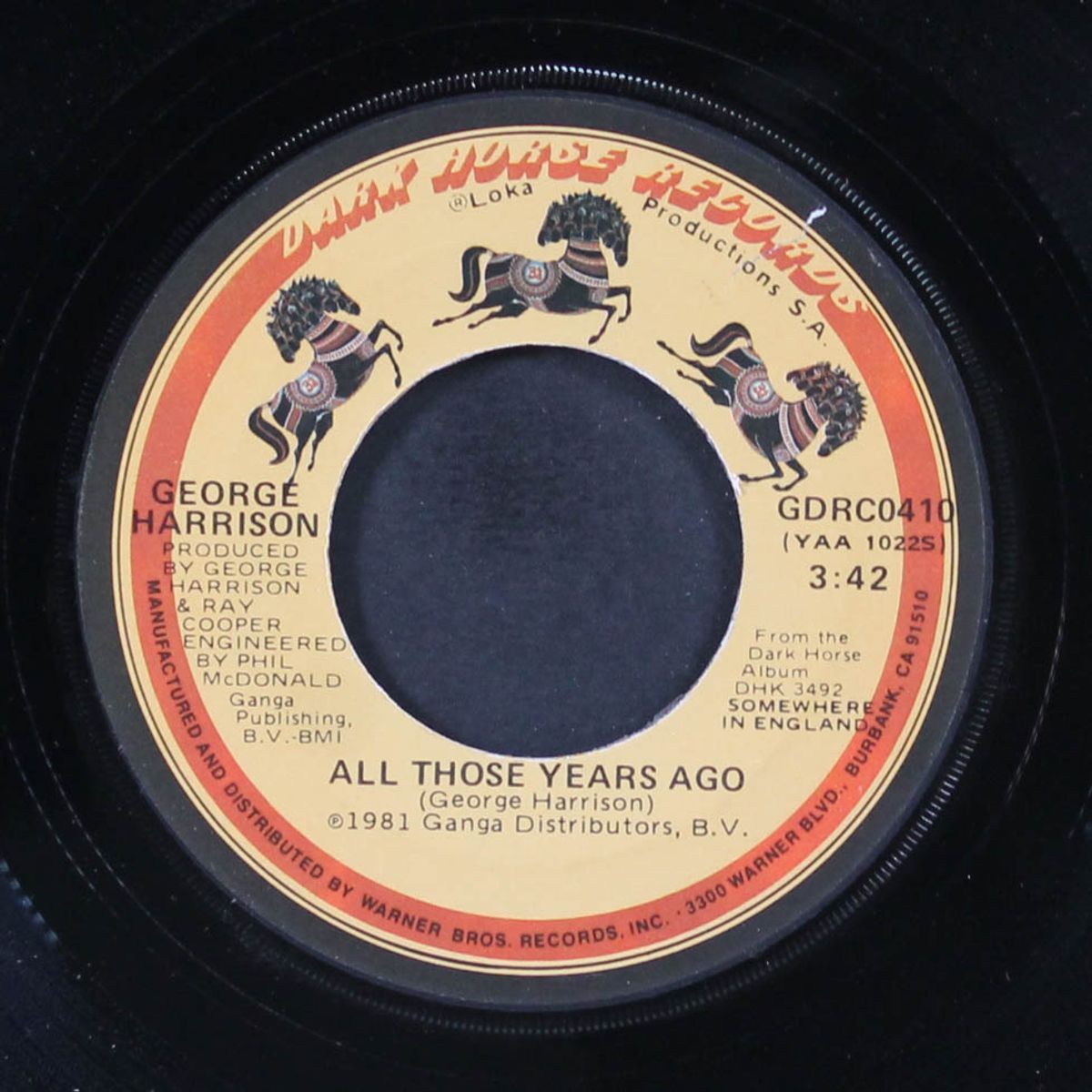 all those years ago / teardrops by GEORGE HARRISON