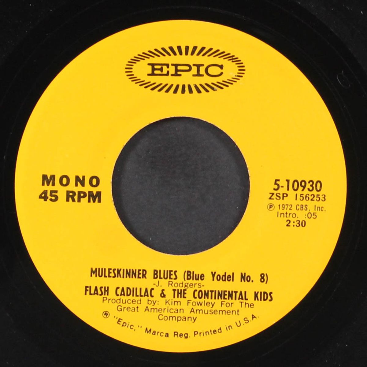 muleskinner blues / teenage eyes by FLASH CADILLAC & CONTINENTAL KIDS