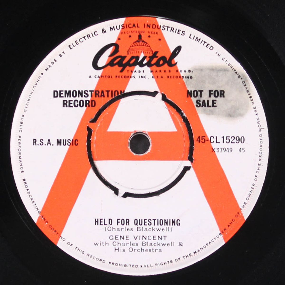 held for questioning / you're still in my heart by GENE VINCENT