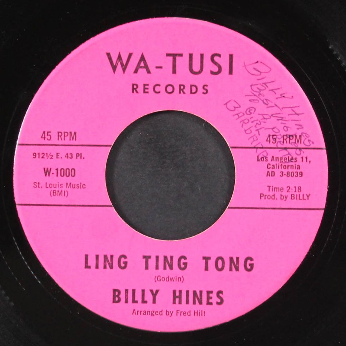 ling ting tong / bring back your heart by BILLY HINES
