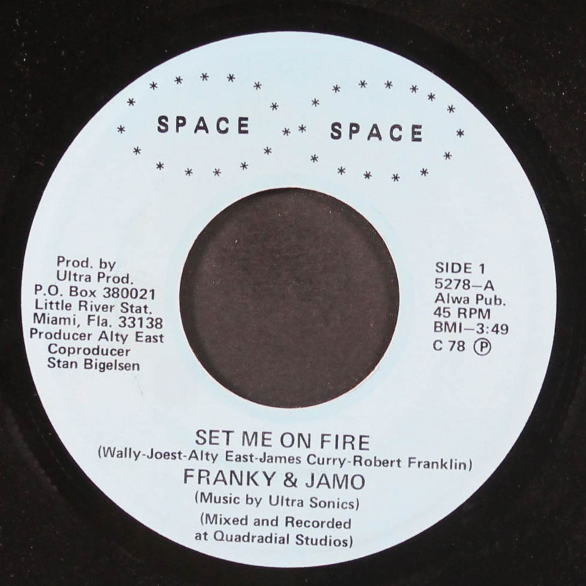 set me on fire / capricorn man by FRANKY & JAMO / ULTRASONICS