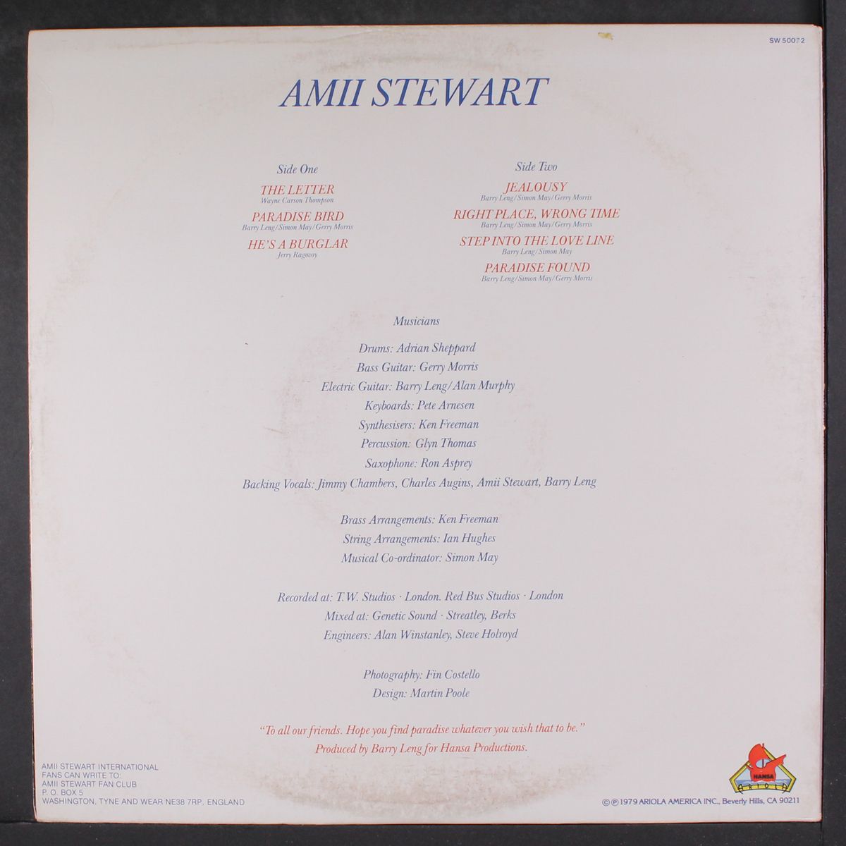 paradise bird by AMII STEWART
