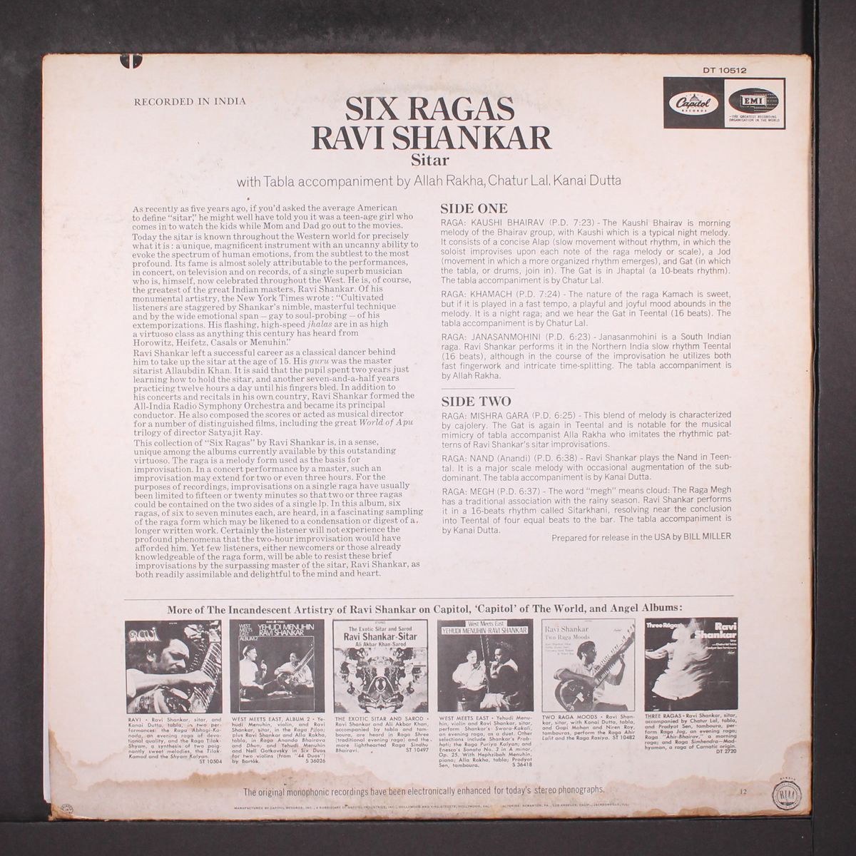 six ragas by RAVI SHANKAR