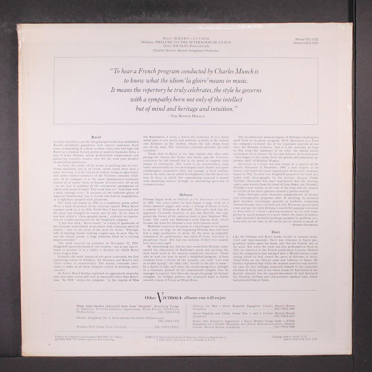 ravel: bolero / debussy: afternoon of a farm by CHARLES MUNCH
