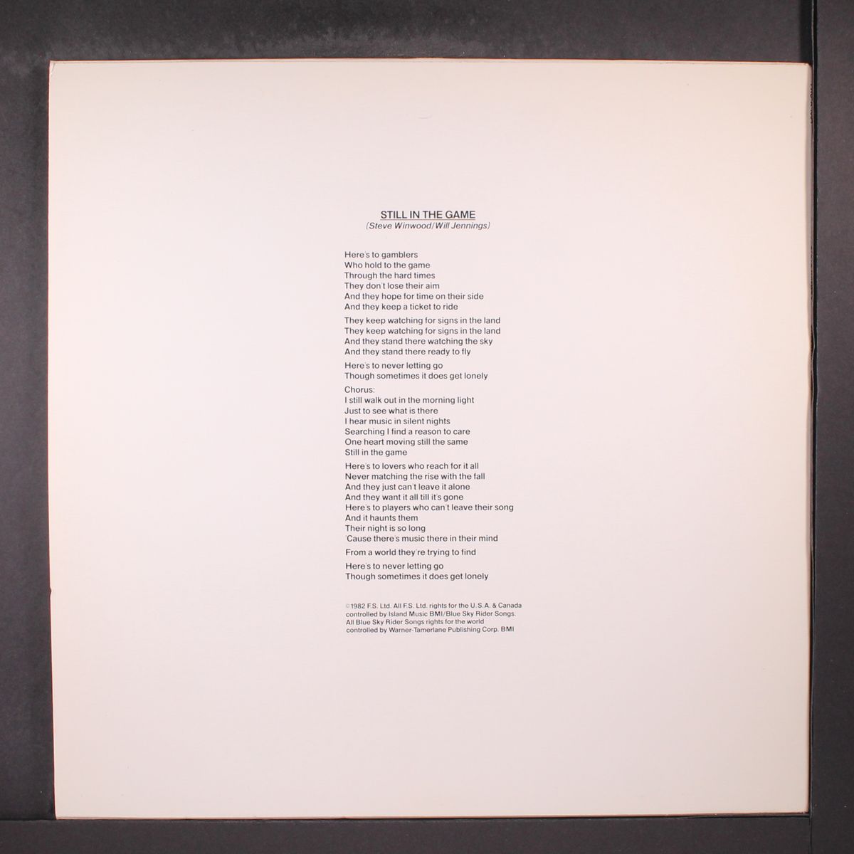 still in the game / same by STEVE WINWOOD