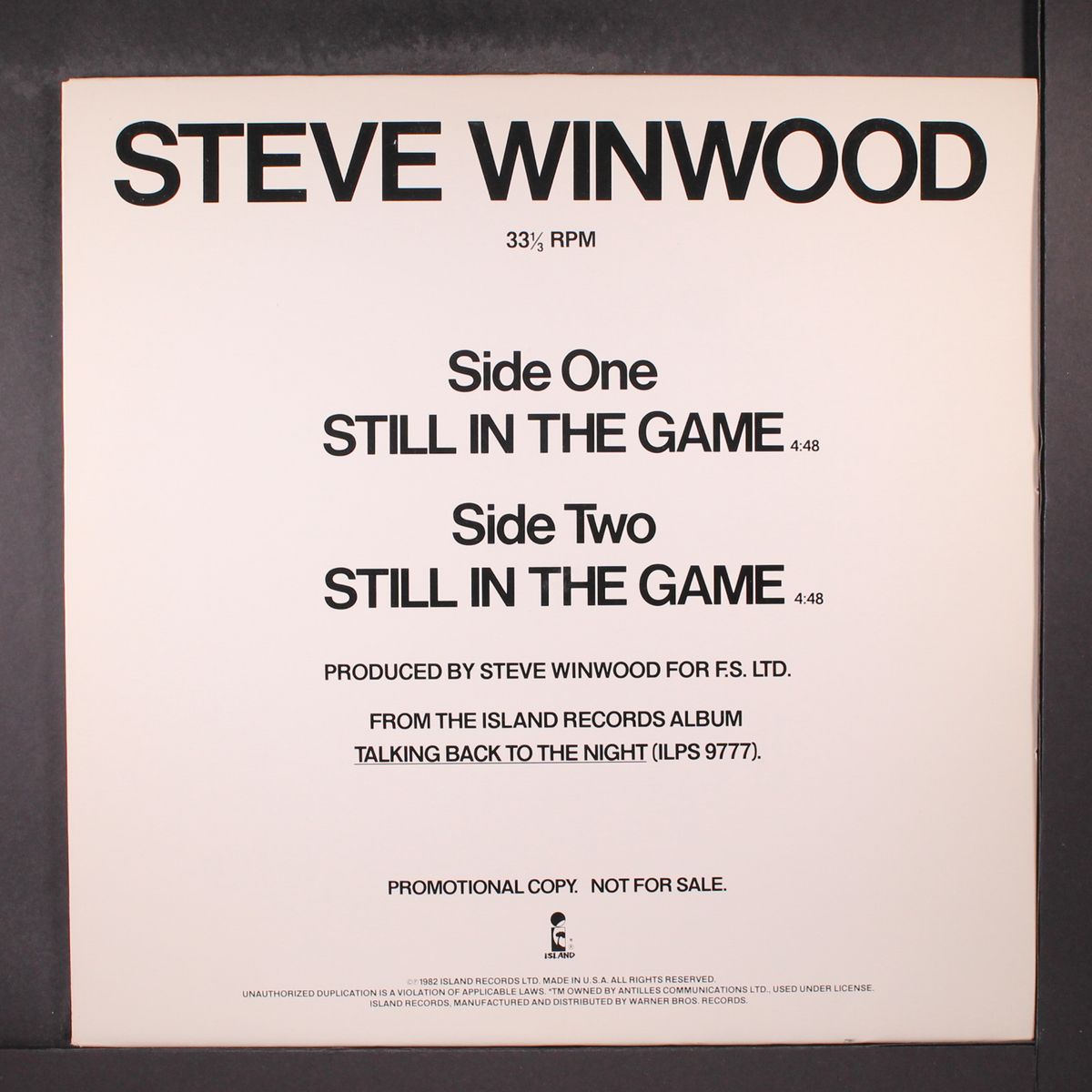 still in the game / same by STEVE WINWOOD