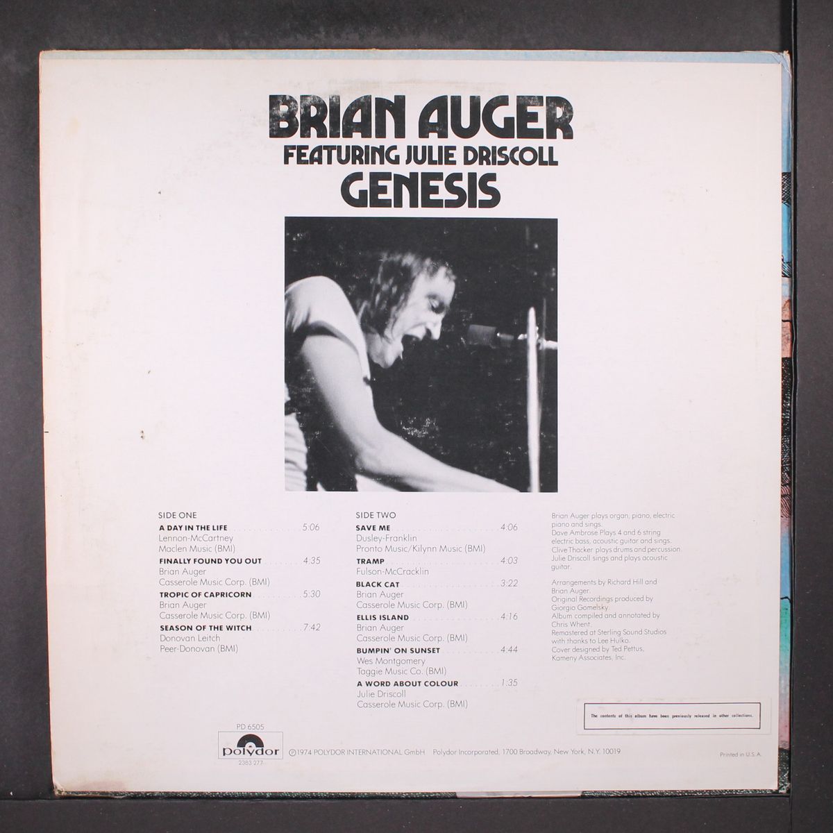 genesis by BRIAN AUGER